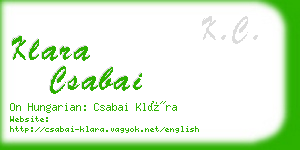 klara csabai business card